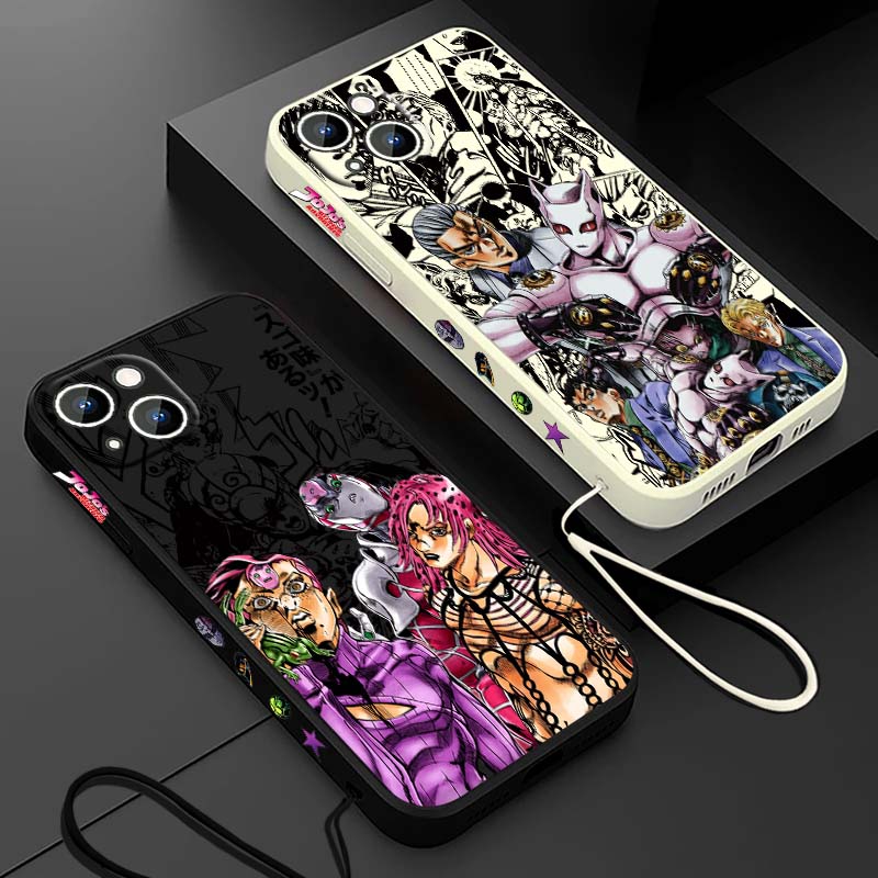 Phone Cases For Iphone 11 - جراب هاتف سائل بتصميم أنمي JOJO