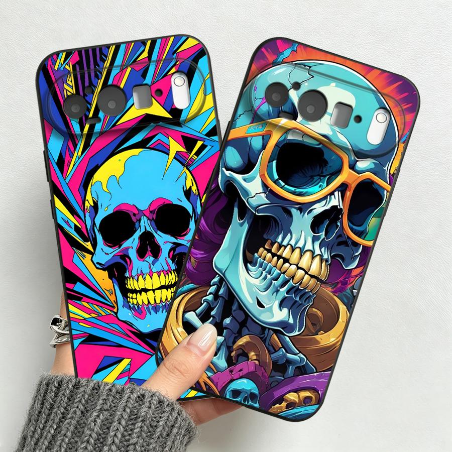 Phone Cases Google Pixel 10 - غطاء هاتف بتصميم جمجمة نيون بوب