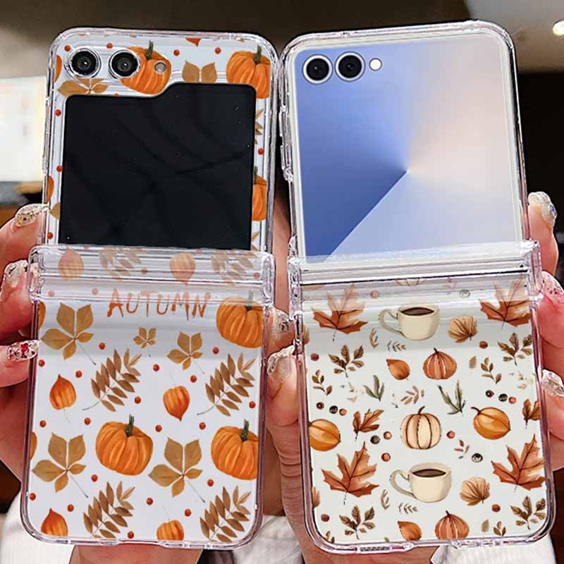 Phone Cases Z Flip 6 - الخريف مابل ليف نمط قضية الهاتف