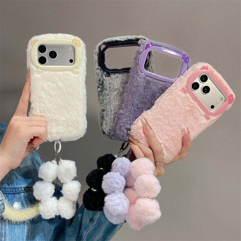 Phone Cases For Iphone 11 - غطاء هاتف فاخر من الفرو الناعم