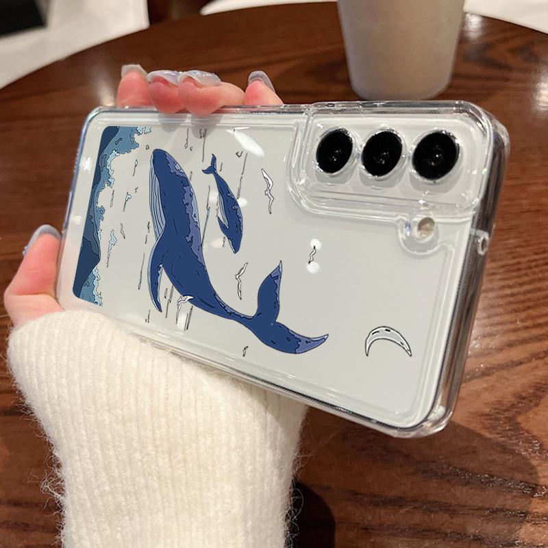 Phone Cases Galaxy A17 - جراب هاتف بتصميم سمكة القرش والحوت