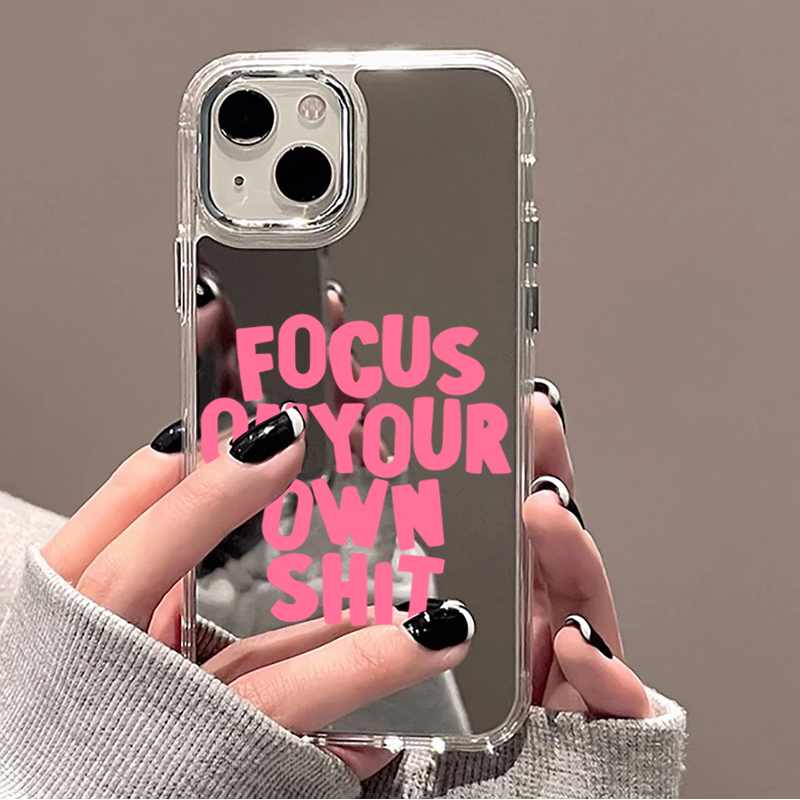 Phone Cases Trending - غطاء هاتف عصري بتصميم مرآة وحروف