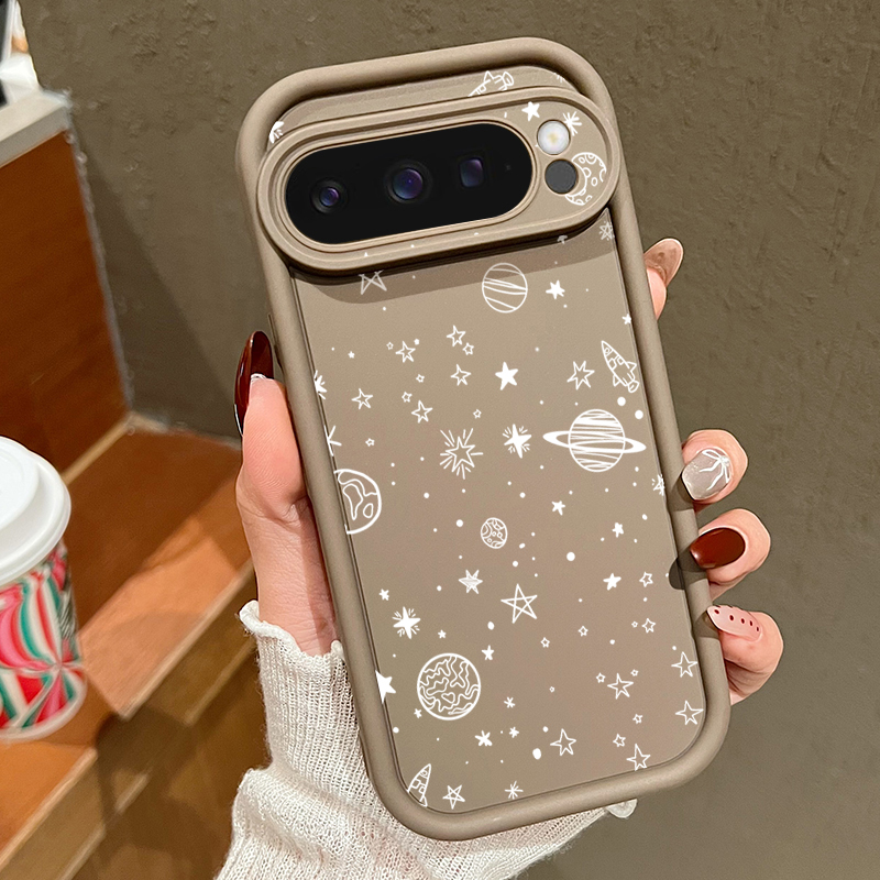 Phone Cases Google Pixel 10 - غطاء هاتف بنمط القمر والنجوم اللامعة