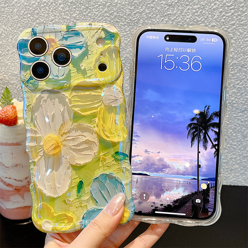 Phone Cases Trending - غطاء هاتف أنيق بتصميم زهور مرسومة