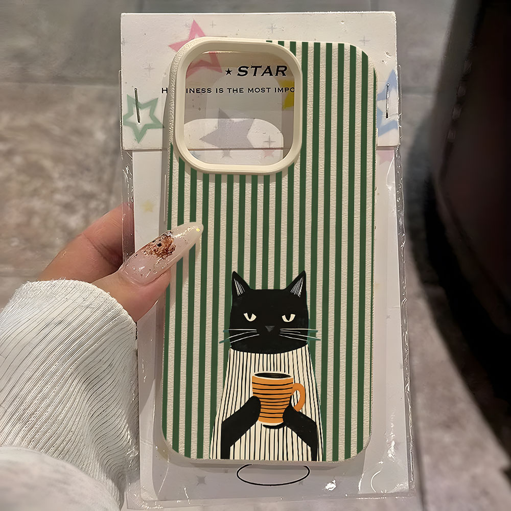 غطاء هاتف مضحك بنمط قطة وقهوة  - مراجعة Phone Cases Xs وسعره
