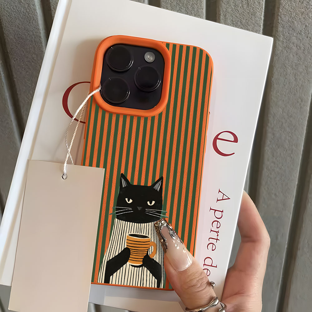 غطاء هاتف مضحك بنمط قطة وقهوة  - مراجعة Phone Cases Xs وسعره