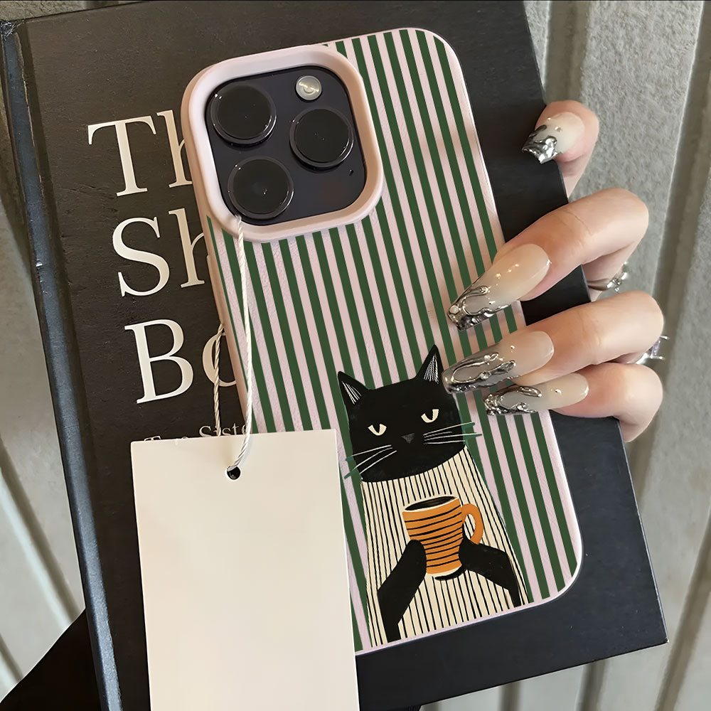 غطاء هاتف مضحك بنمط قطة وقهوة  - مراجعة Phone Cases Xs وسعره