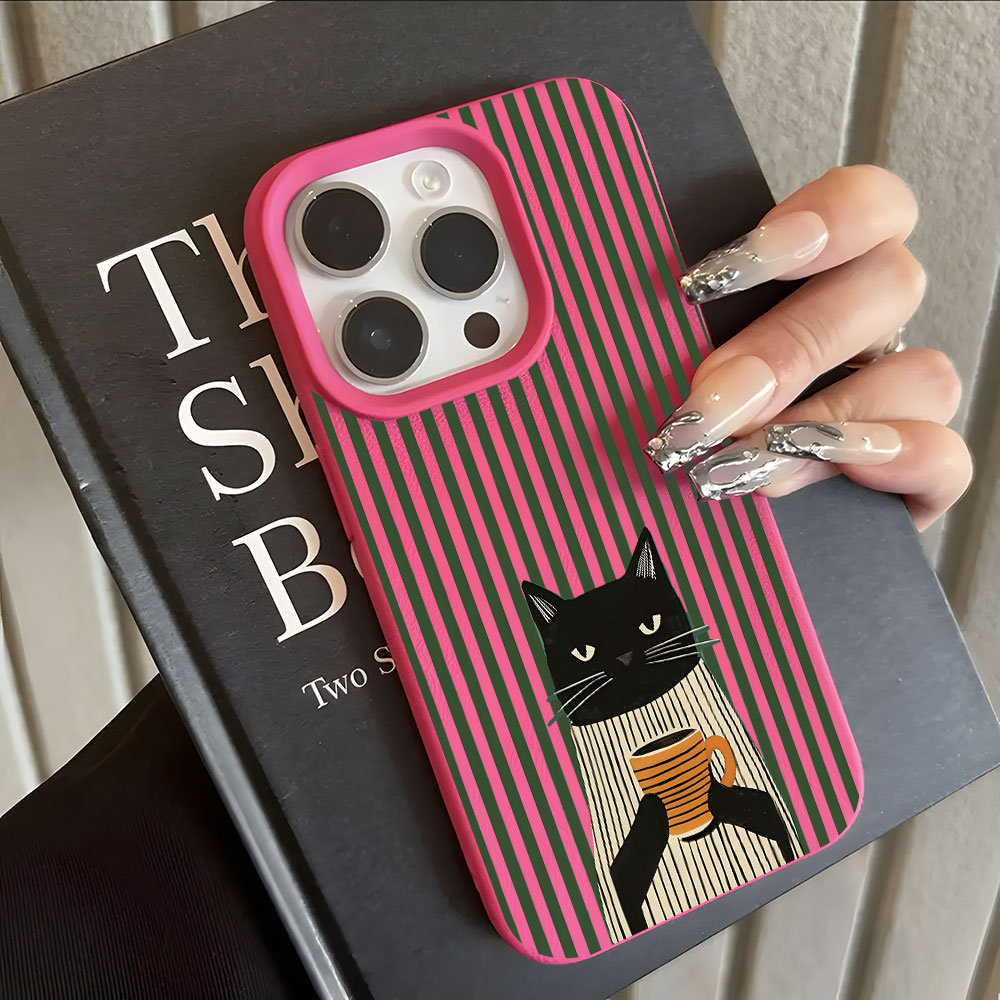 غطاء هاتف مضحك بنمط قطة وقهوة  - مراجعة Phone Cases Xs وسعره