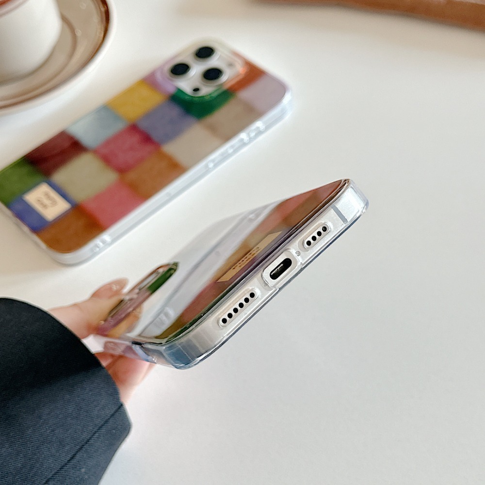 غطاء هاتف بتصميم مربعات ملونة  - مراجعة Phone Cases Xs وسعره