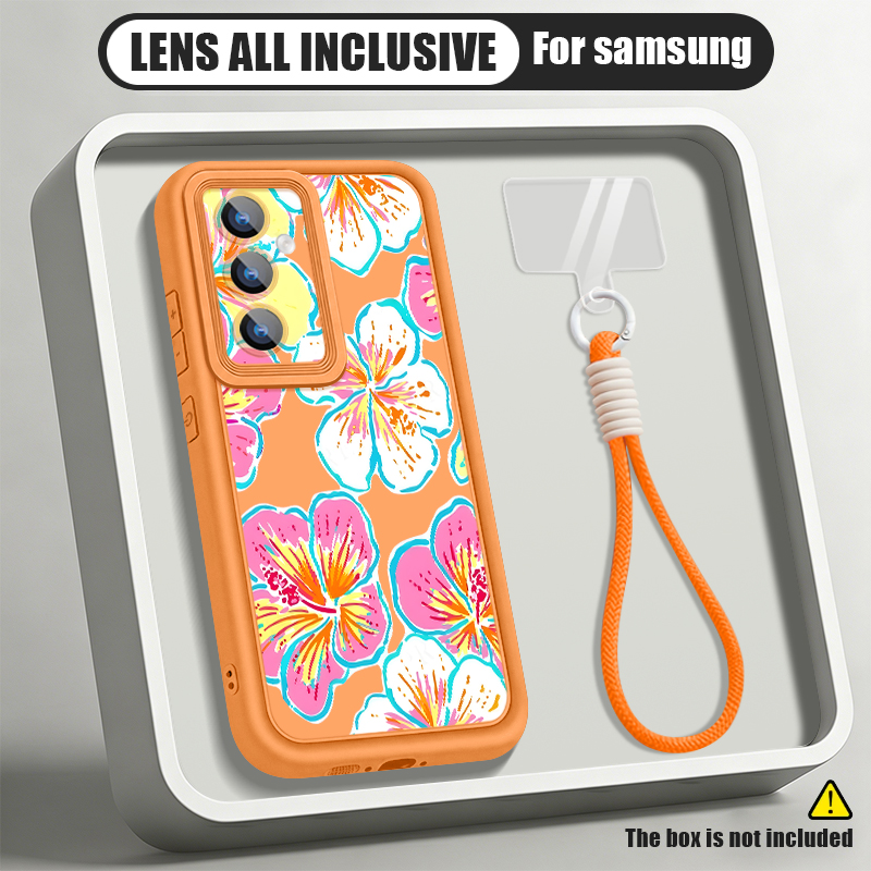 غطاء هاتف بنمط الزهور مع حبل ت - مراجعة Phone Cases Galaxy A17 وسعره